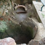 Giant pots for food storage in basement